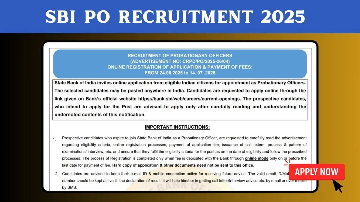 SBI PO Recruitment 2025