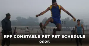 rpf constable pet pst schedule 2025
